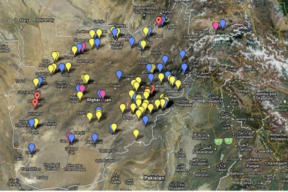 Afghanistan votes interactive Google map