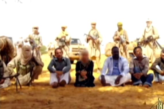 Screen grab of AQIM hostages