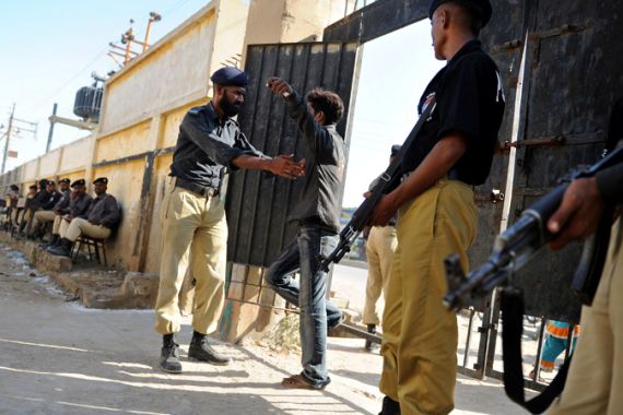 Karachi security frisk