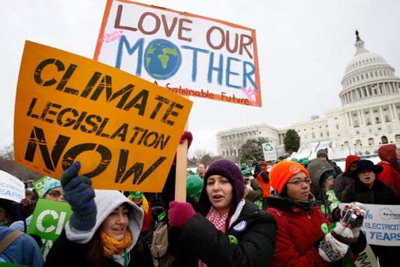 Climate protests in the US
