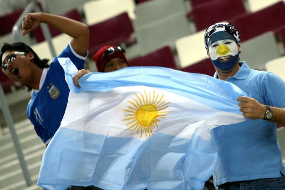 Argentina fans in Doha - NOTE 135 image is of Lionel Messi