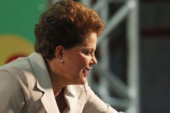 Brazil''s presidential-elect Dilma Rousseff greets supporters before speaking in Brasilia