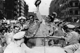 Gamel Abdel Nasser and Mohammad Naguib parade on 20 Jun 1953