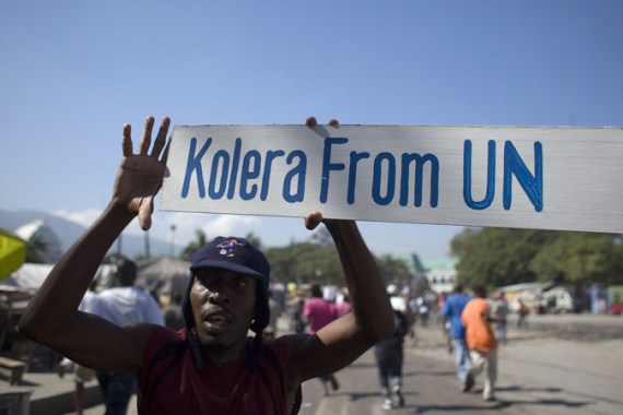 Cholera protester