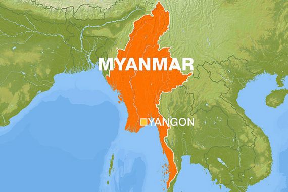 myanmar graphics map showing yangon