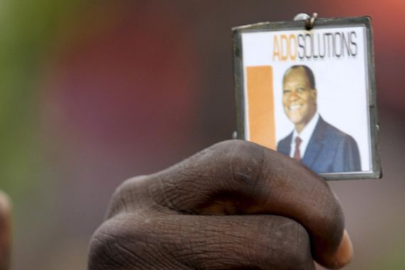 supporter of opposition leader Ouattara in Ivory Coast
