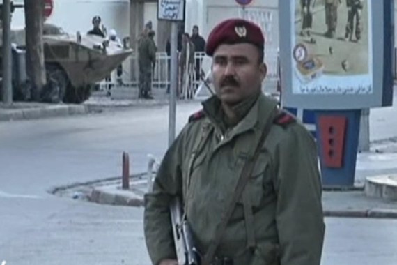 Soldier on street in Tunisia