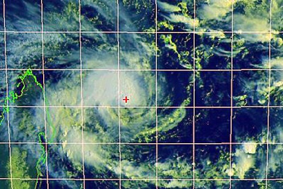 Tropical Cyclone Bingiza east of northern Madagascar early on February 10, 2011 (Joint Typhoon Warning Center).