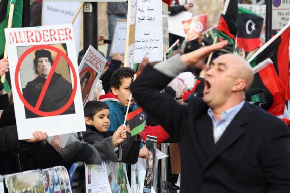 Libya london protests [GALLO/GETTY]