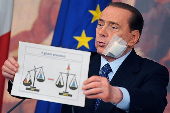 Italian Premier Silvio Berlusconi, justice reforms