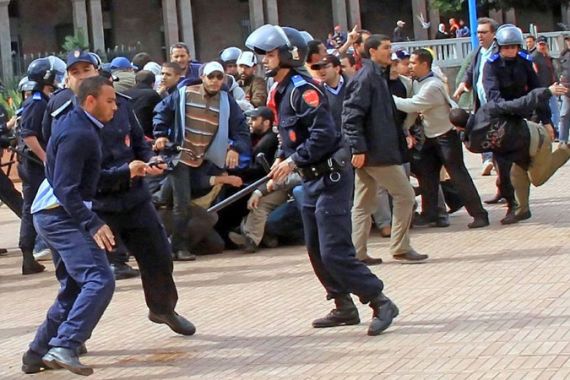 clashes at Morocco protest