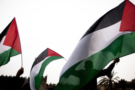 Palestinian flags in East Jerusalem