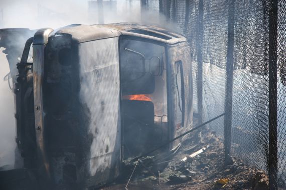 juarez burning car [Chris Arsenault/AJE]