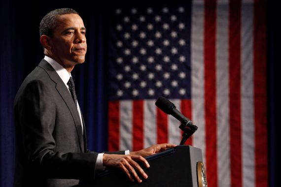 Obama delivering speech - LeVine article