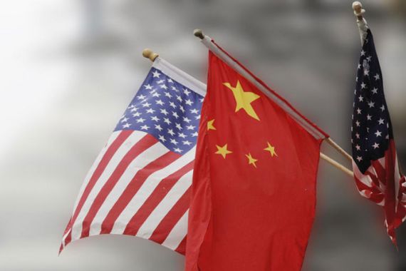 China-US flags