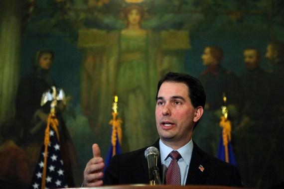 Wisconsin Governor Walker Holds Press Conference In Madison