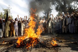 Afghans burn effigy of pastor Terry Jones