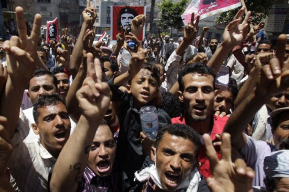 Anti-government protesters in Yemen