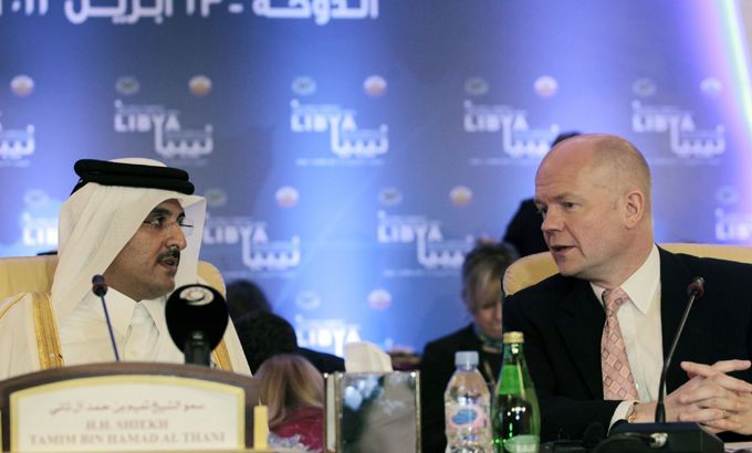 Hague and al-Thani in Doha Libya Contact Group meeting