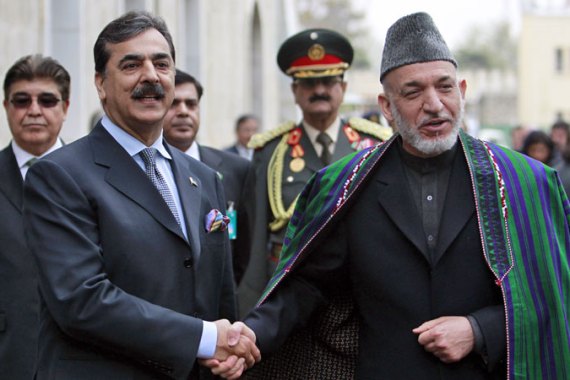 Afgahnistan''s Hamid Karzai and Pakistan''s Reza Gilani