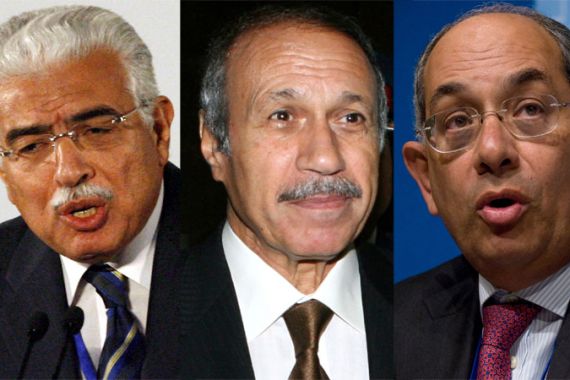Egypt former ministers Nazif, al-Adli and Boutros Ghali