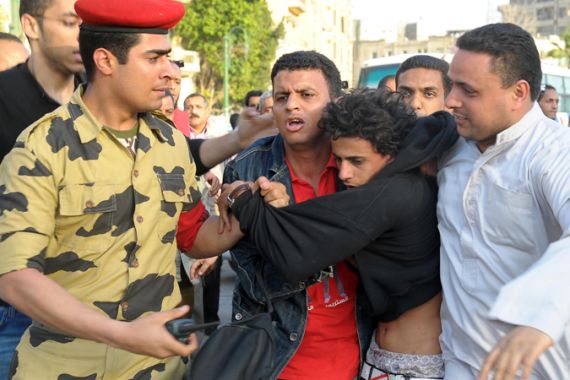 Egyptian arrested by military in Tahrir square - goes with Kieron Monks article