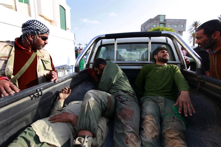 Captured Gaddafi soldiers - Misurata