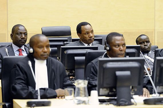 Three Kenyan suspects, William Ruto and Henry Kosgey, both suspended government ministers, and Joshua Arap Sang appear for the first hearing in their trial for crimes against humanity, at the International Crime Court (ICC) in The Hague
