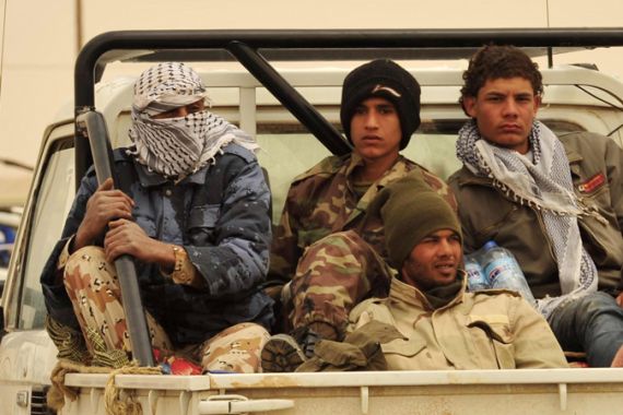 Libyan rebels at Ajdabiya