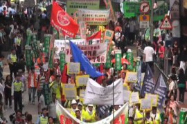 Honk Kong protests over low wages