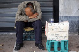 Homeless man in Greece