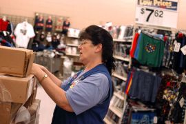 Female worker at Walmart