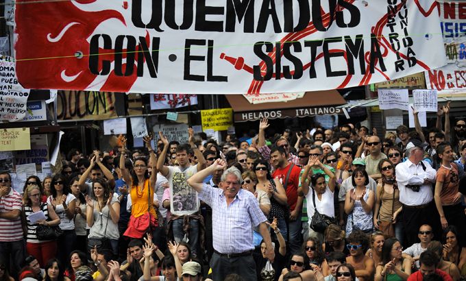 Demonstrators in Spain