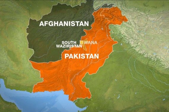 Map of Wana, South Waziristan, Pakistan