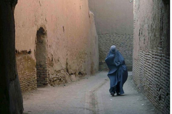 Afghan woman in street