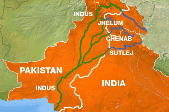 Kashmir map showing rivers