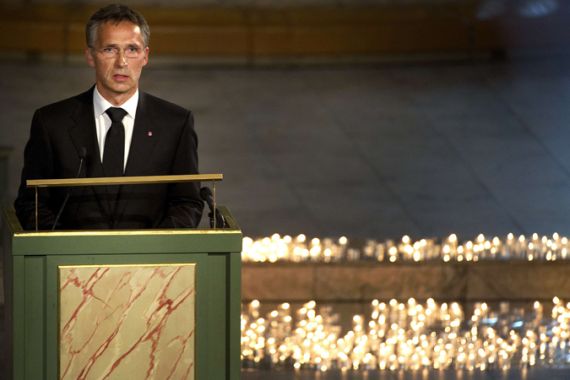 PM Jens Stoltenberg addresses mourning ceremony in Oslo