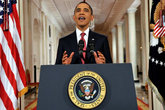 U.S. President Barack Obama speaks in a prime-time address to the nation