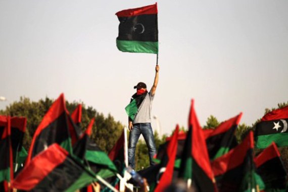 Libyan rebel supporters