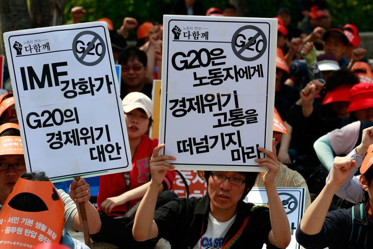 South Korean protesters - FOR EMPIRE IMF