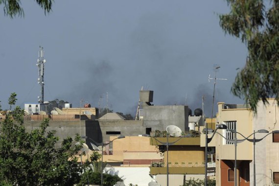 Libya Tripoli skyline smoke