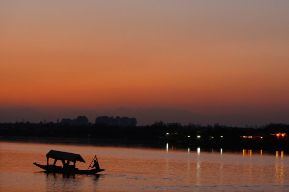 Kashmir view of sunset on Dal Lake