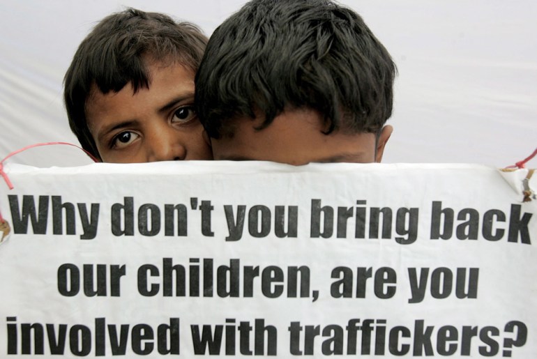 Child trafficking protest New Delhi