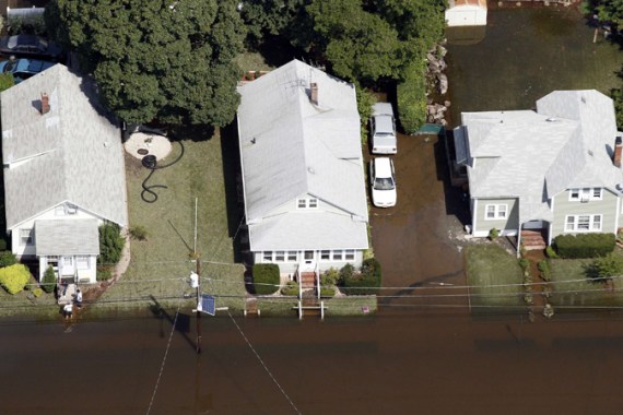 Flooded homes in Paterson, New Jersey