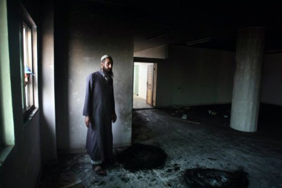 West Bank mosque set on fire