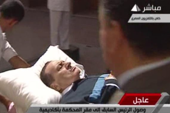 Mubarak image from Egypt state TV