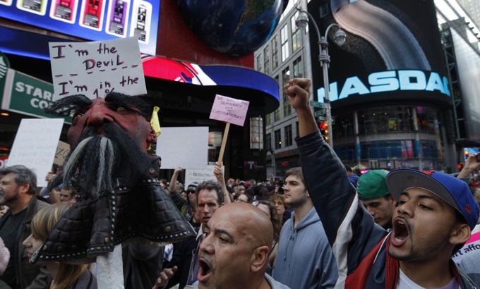 Protests in Time Square