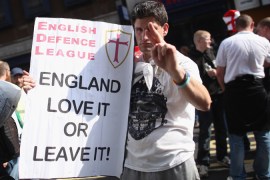 England love it or leave it protestor