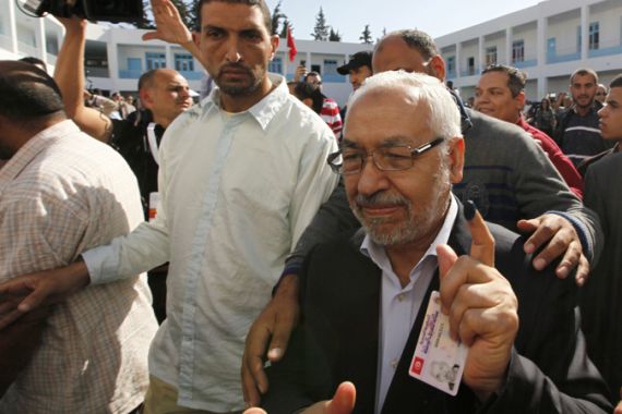 Rached Ghannouchi after voting