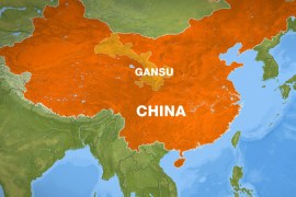 China map, gansu province